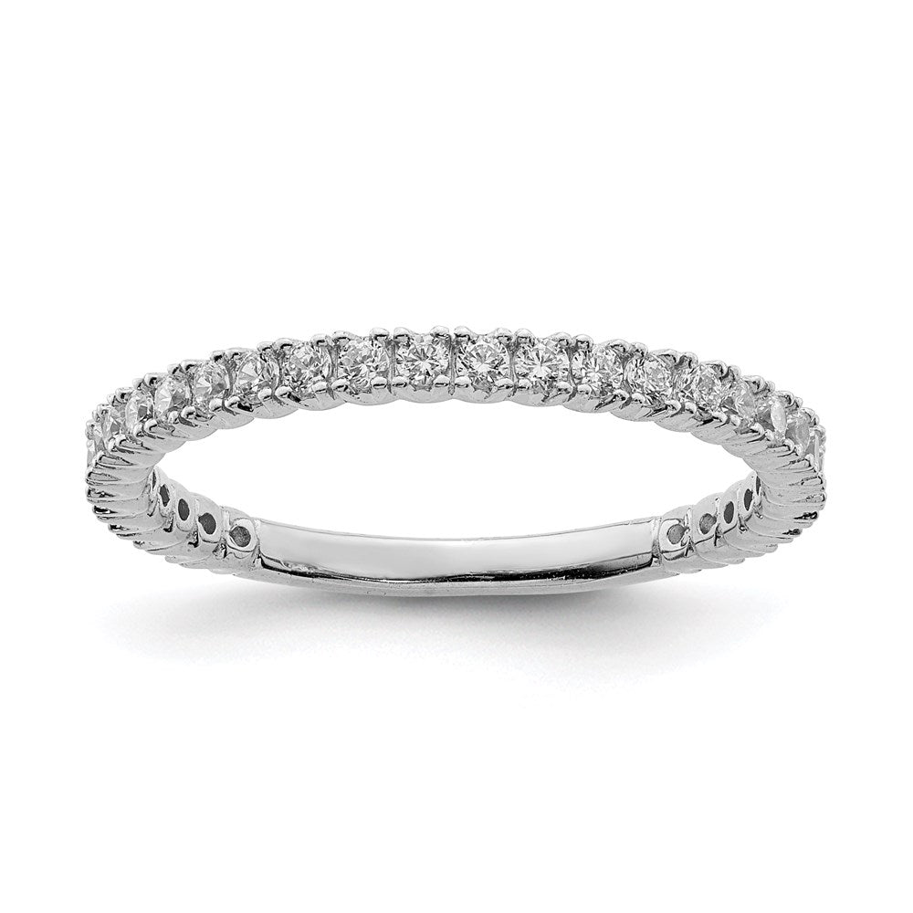 Sterling Shimmer Sterling Silver Rhodium-plated 28 Stone CZ Band