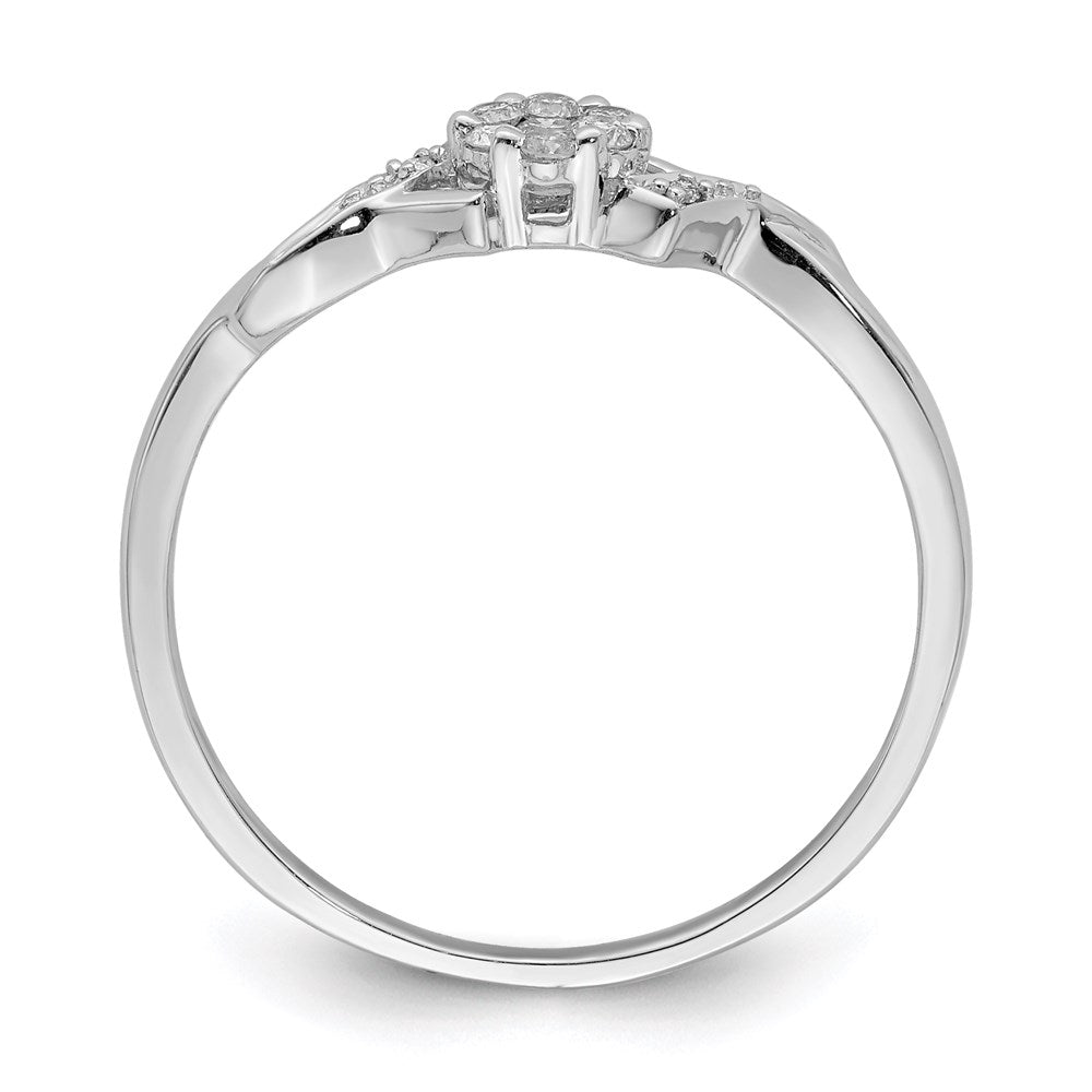 Sterling Silver Rhodium Plated Diamond Ring