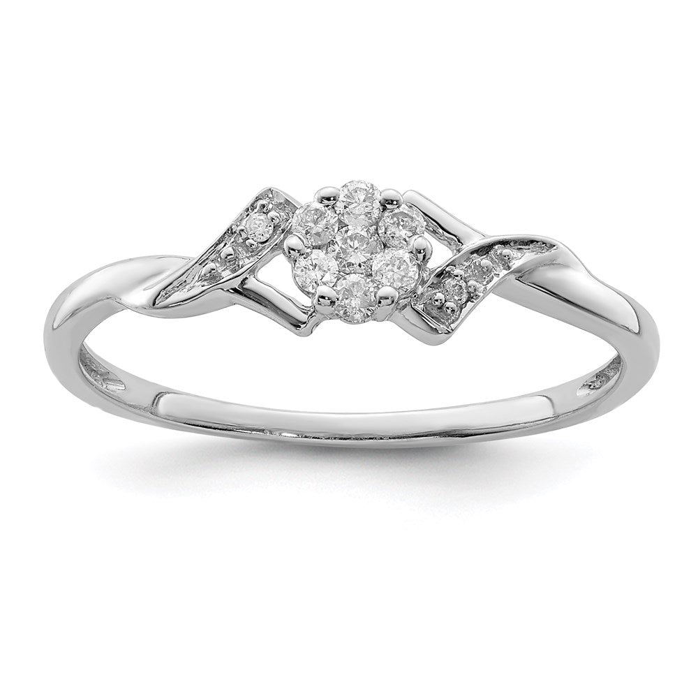 Sterling Silver Rhodium Plated Diamond Ring