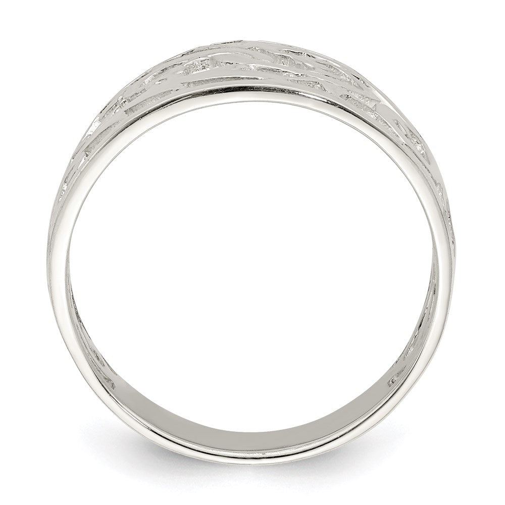 Sterling Silver Rhodium-plated Swirl Ring