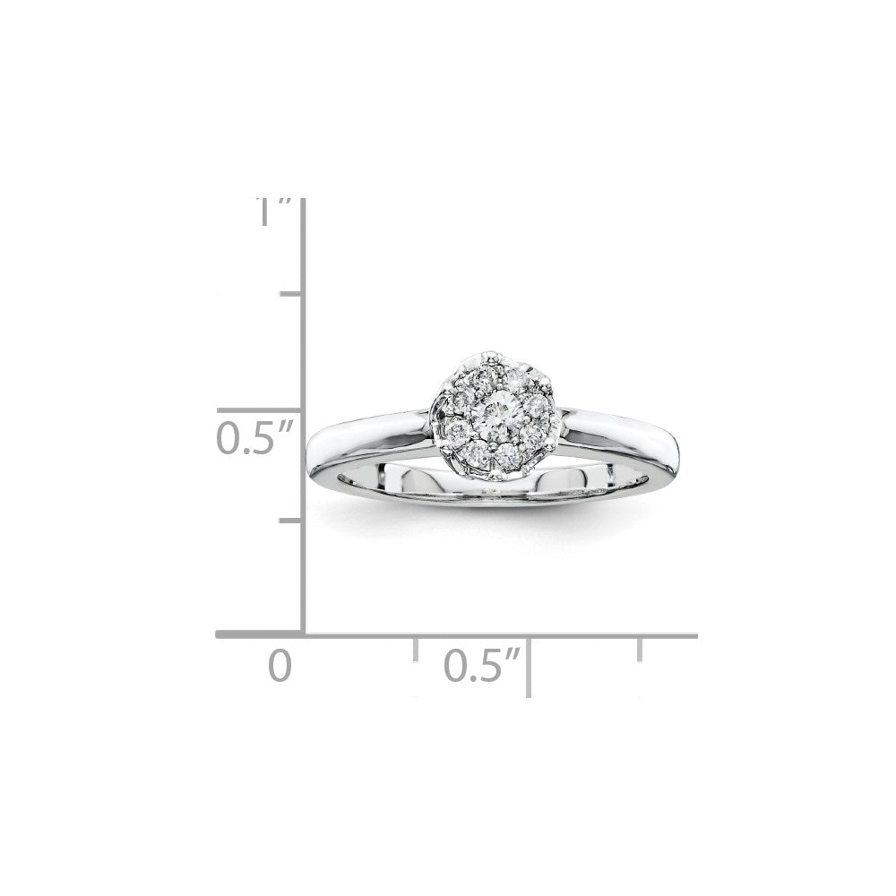 Sterling Silvadium Belle Amore Diamond Engagement Ring