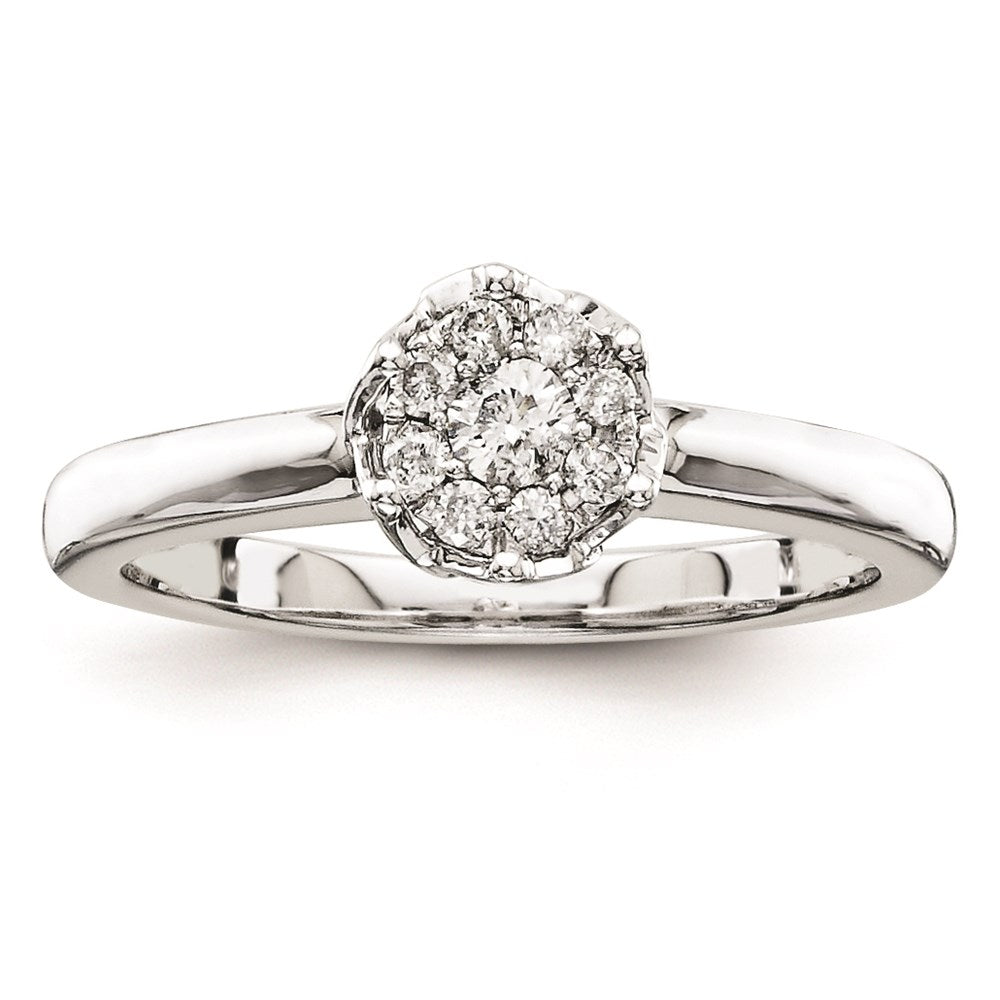 Sterling Silvadium Belle Amore Diamond Engagement Ring