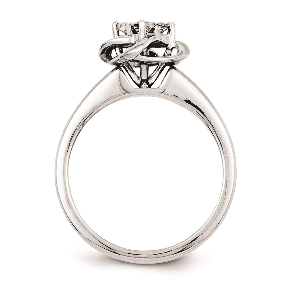 Sterling Silvadium Belle Amore Diamond Engagement Ring