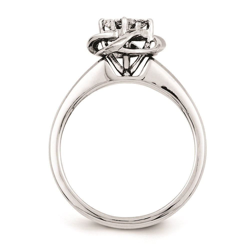 Sterling Silvadium Belle Amore Diamond Engagement Ring