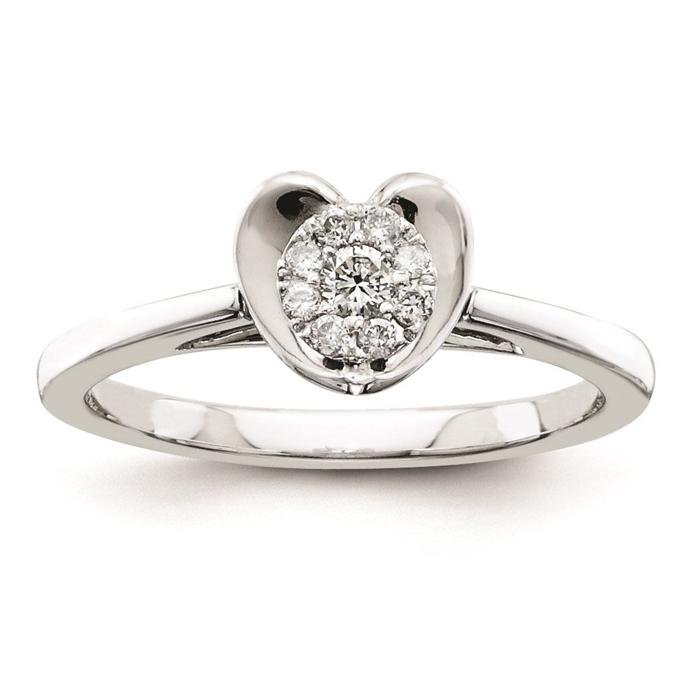 Sterling Silvadium Belle Amore Diamond Engagement Ring