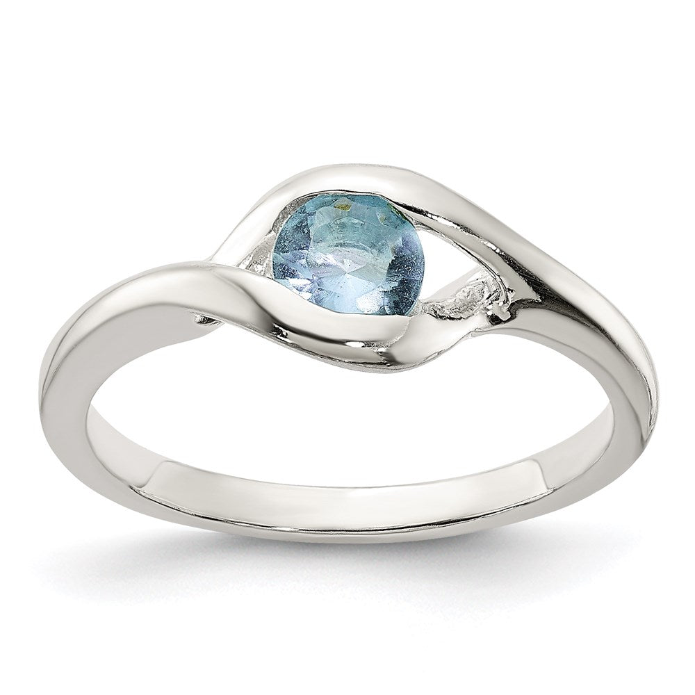 Sterling Silver Blue Glass Ring