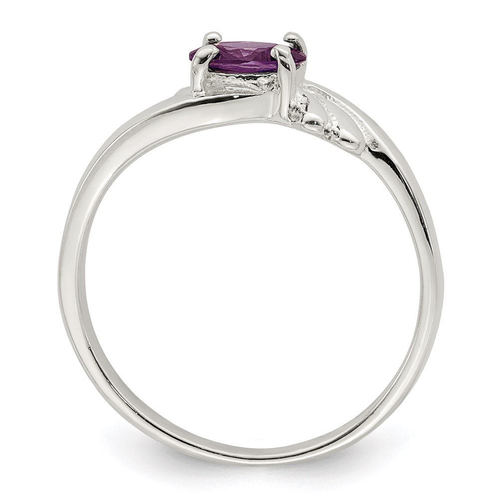 Sterling Silver Purple Oval CZ Ring