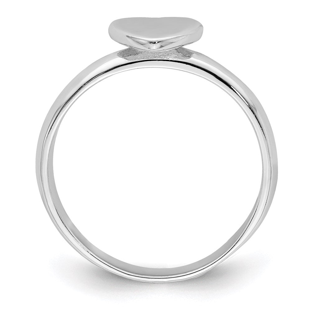 Sterling Silver Rhodium-plated Polished Heart Size 4 Ring