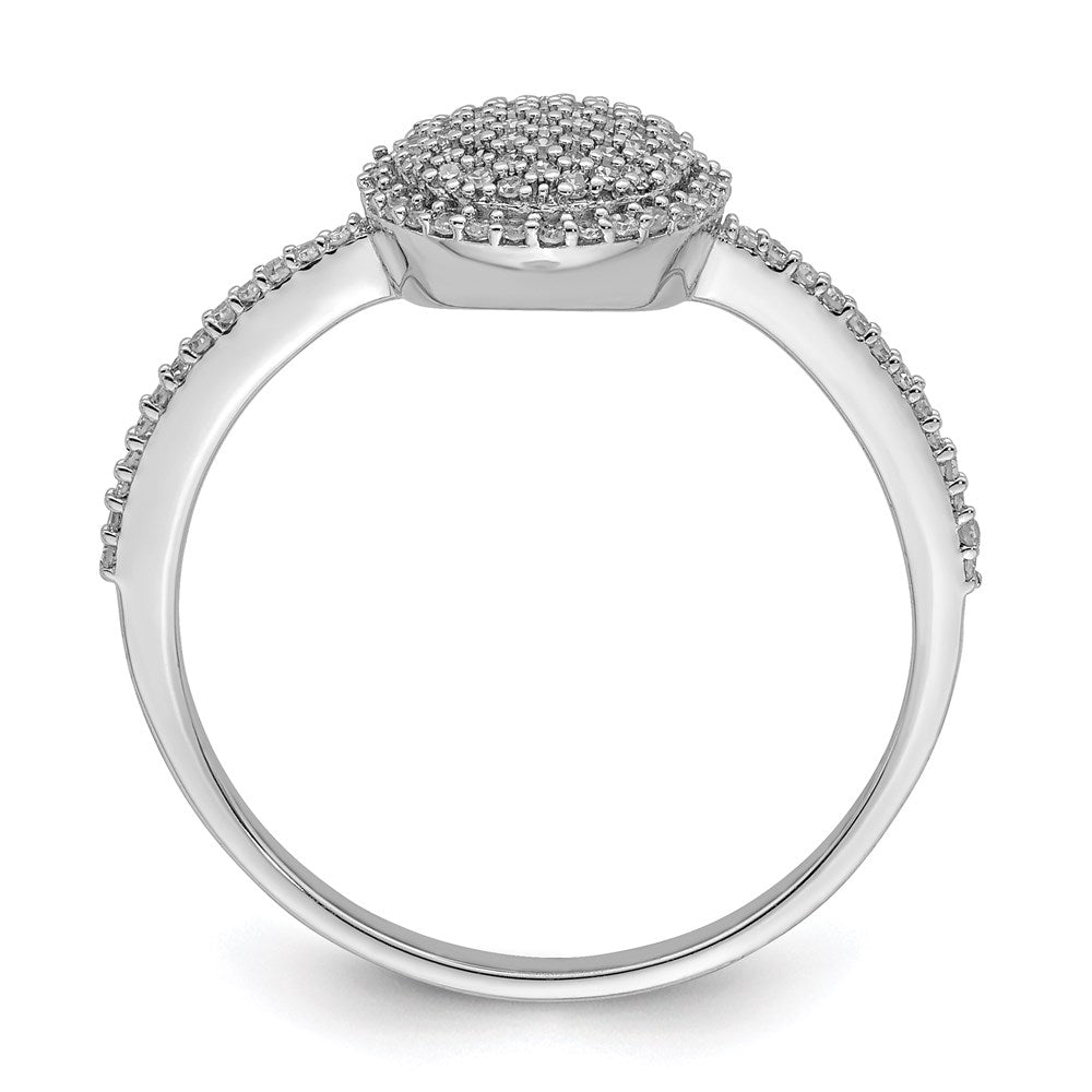 Sterling Silver Rhodium Plated Diamond Round Ring