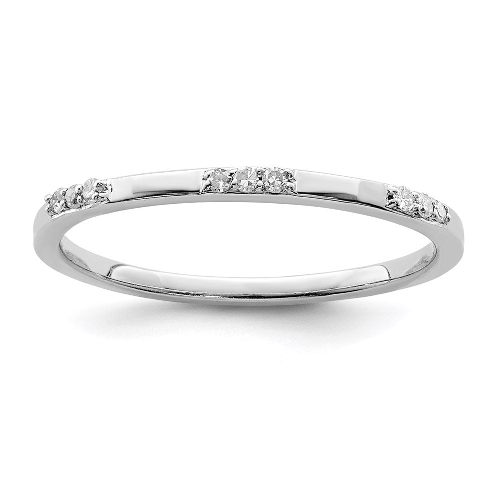 Sterling Silver Rhodium Plated Diamond Ring