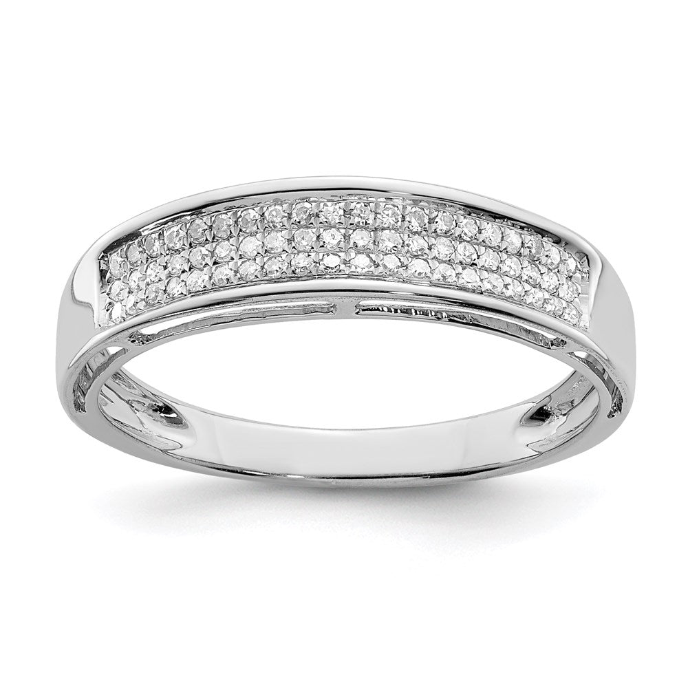 Sterling Silver Rhodium Plated Diamond Ladies Band