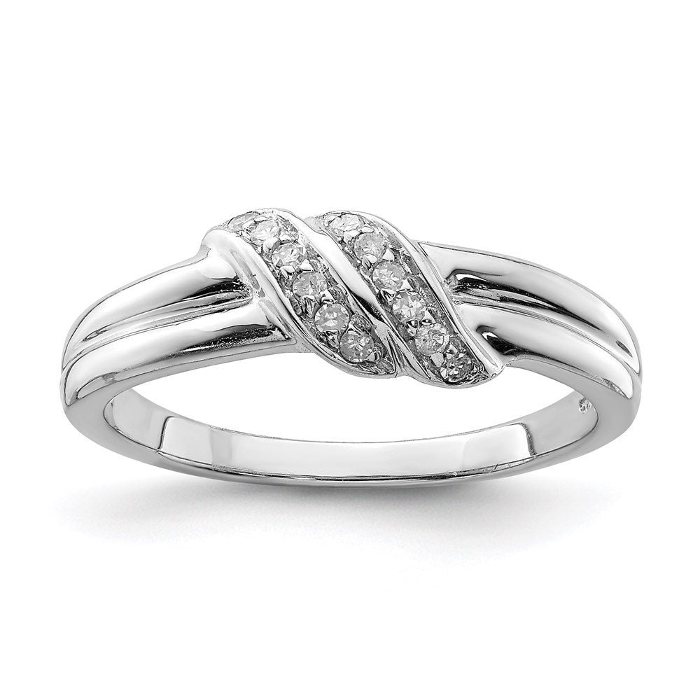 Sterling Silver Rhodium Plated Diamond Ring