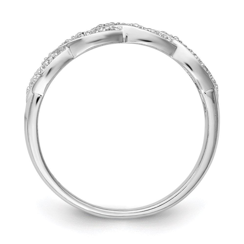 Sterling Silver Rhodium Plated Diamond Ring