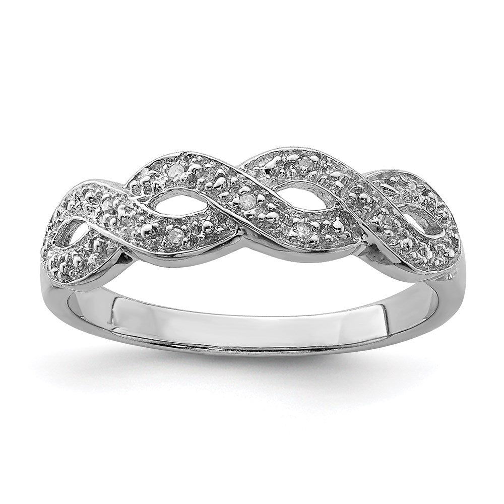 Sterling Silver Rhodium Plated Diamond Ring