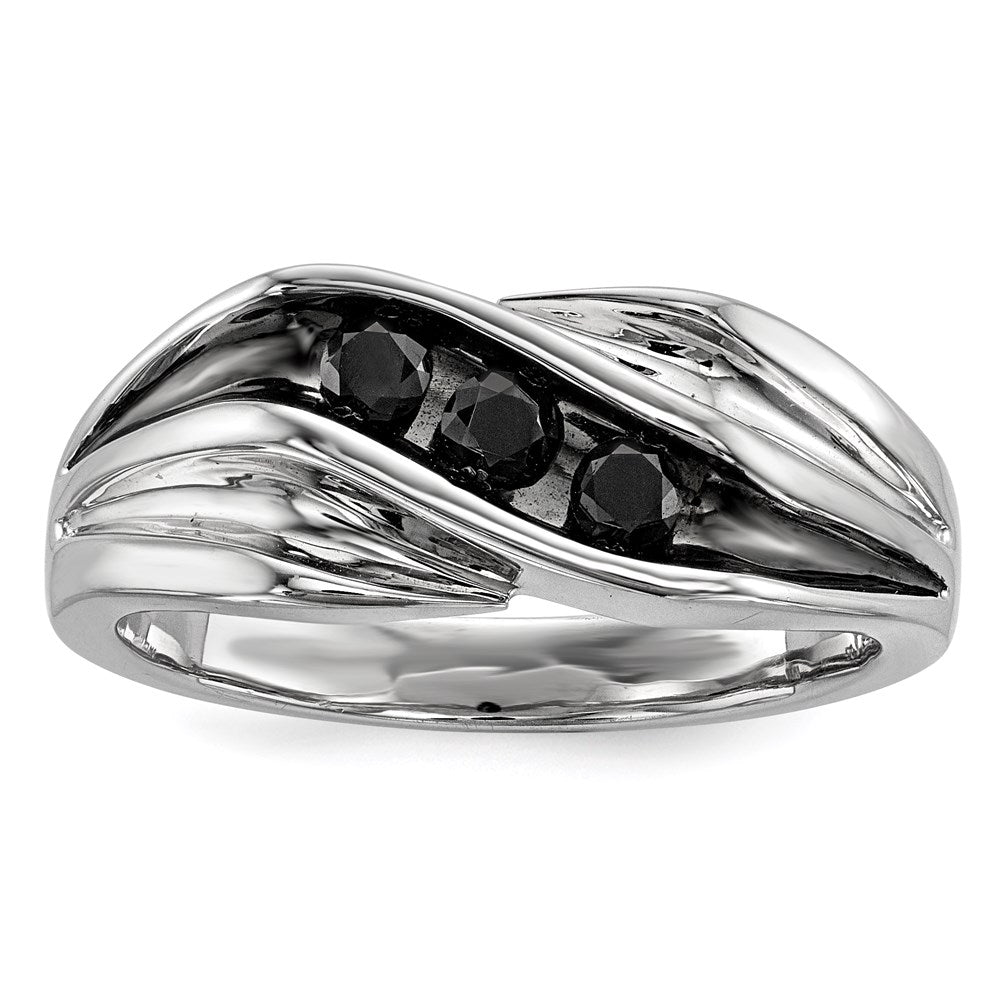 Sterling Silver Black Diamond Men's Ring