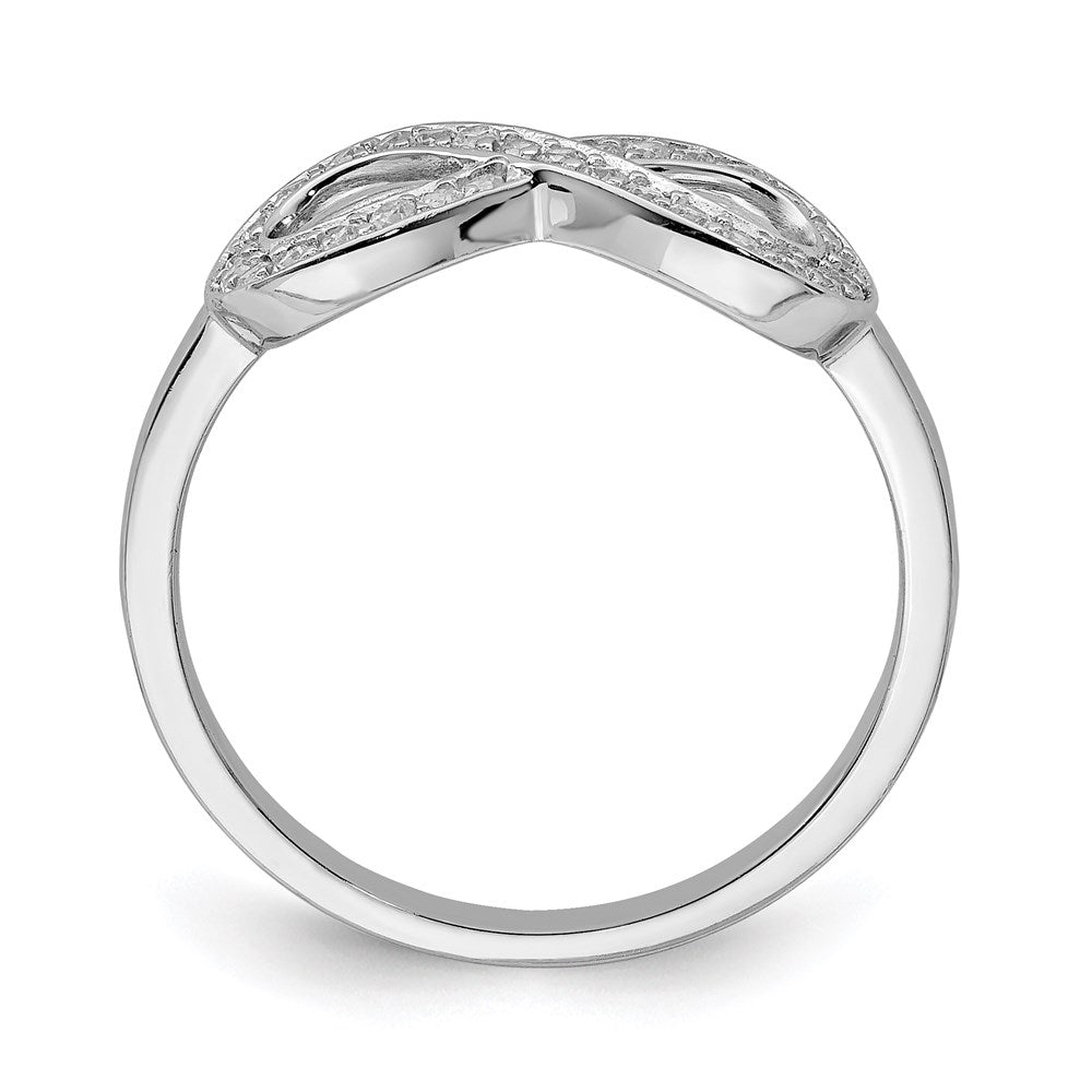 Sterling Silver Rhodium-plated CZ Infinity Size 7 Ring