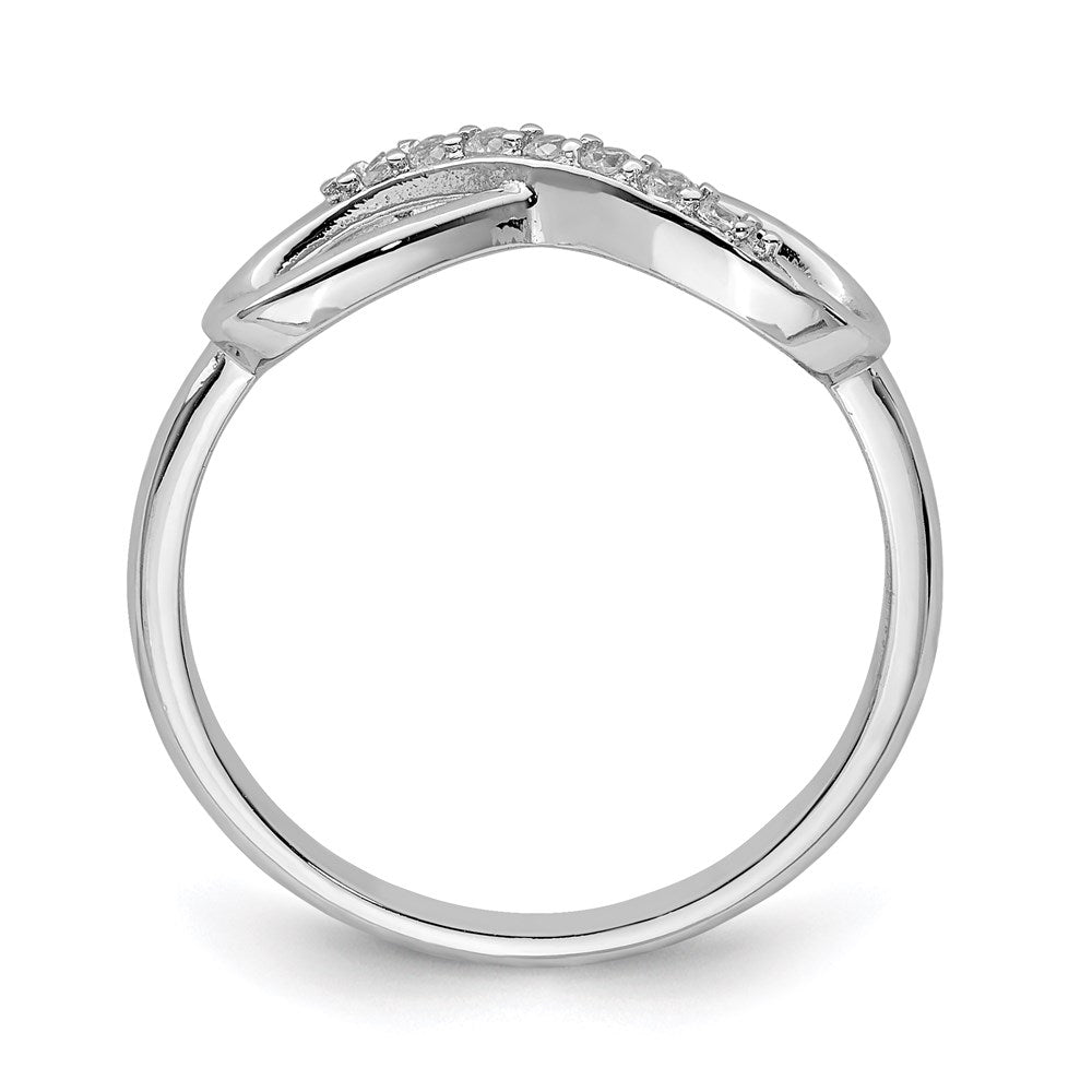 Sterling Silver Rhodium-plated CZ Infinity Size 7 Ring