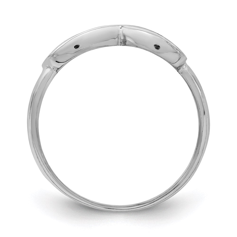 Sterling Silver Rhodium-plated Overlap Infinity Ring