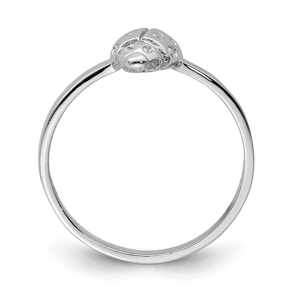 Sterling Silver Rhodium-plated Polished Ladybug Size 4 Ring
