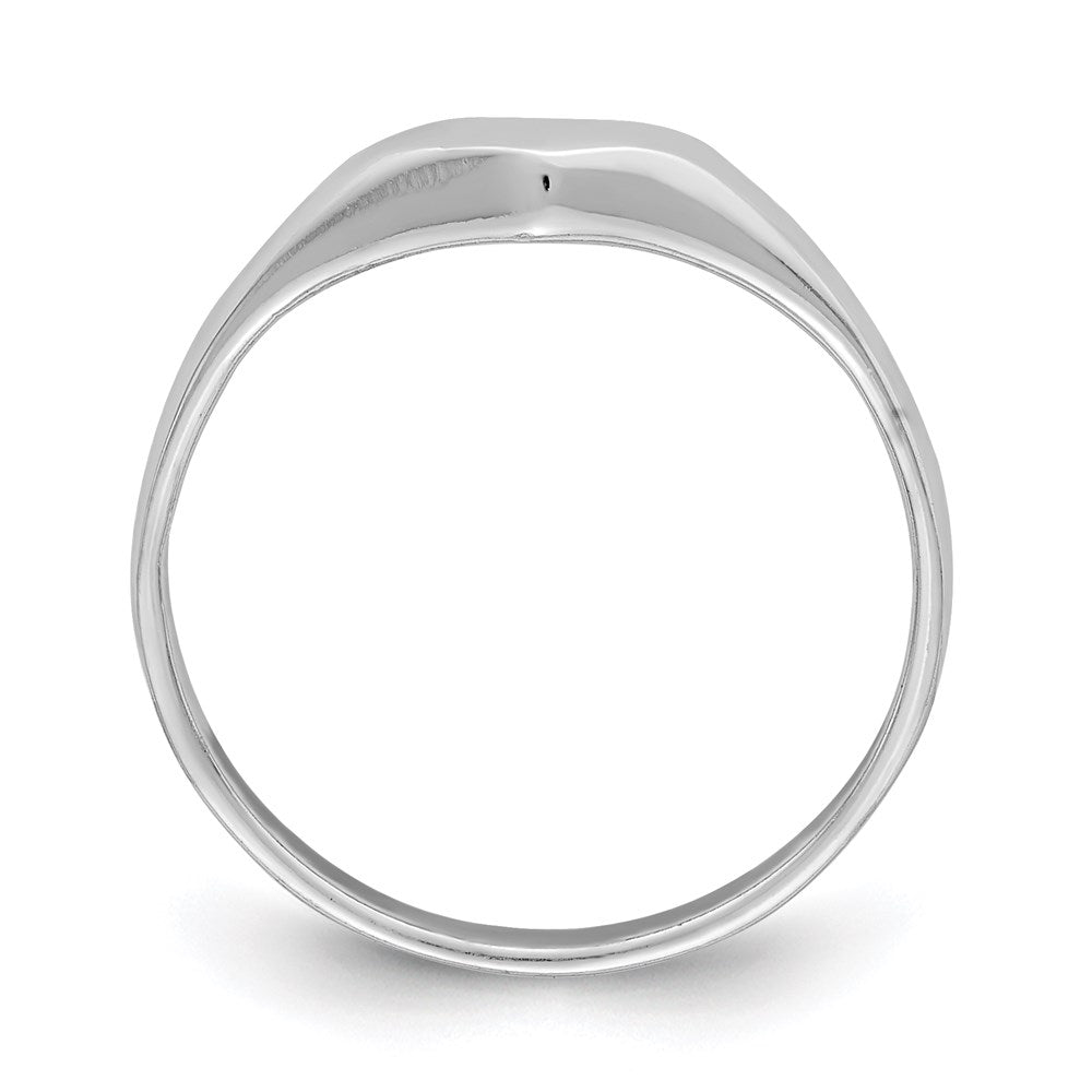 Sterling Silver RH-plated Polished Elongated Heart Size 4 Ring