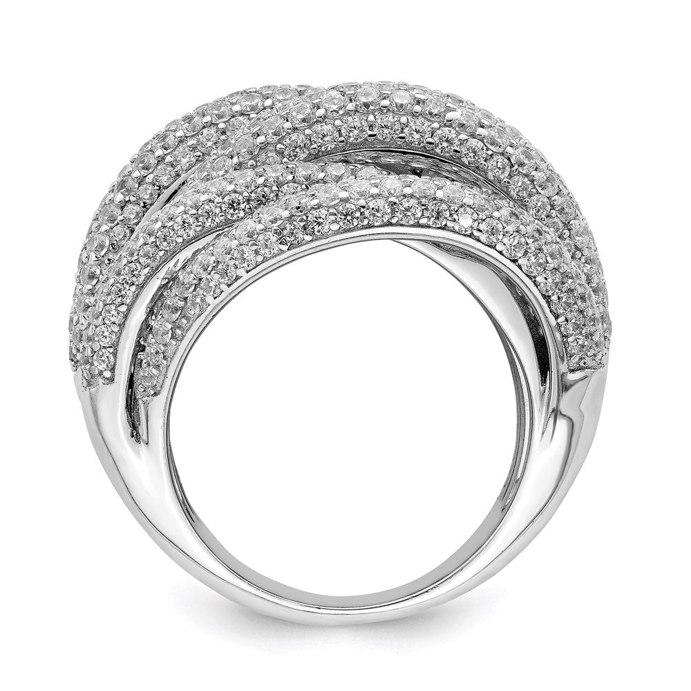 Sterling Shimmer Sterling Silver Rhodium-plated 536 Stone Pav¬Ç CZ Ring