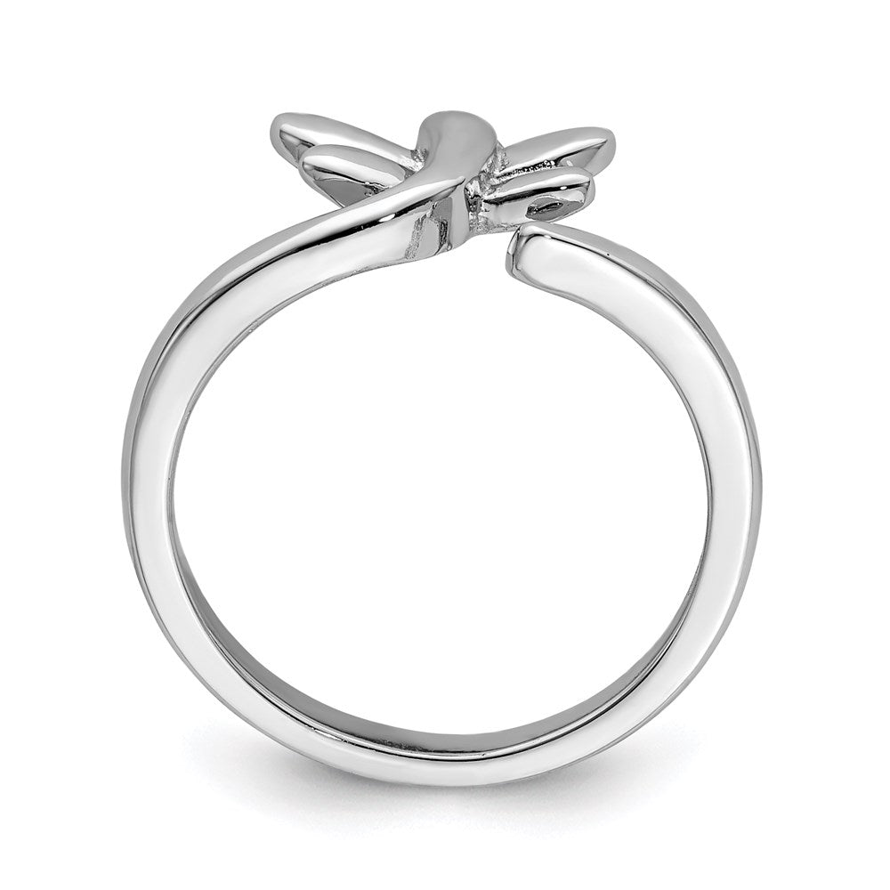 Sterling Silver Rhodium-plated Dragonfly Toe Ring