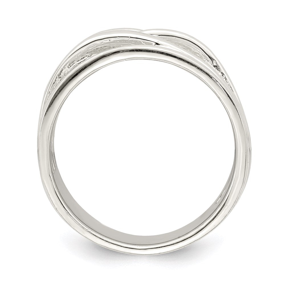 Sterling Silver Polished 5 Band Intersecting Ring