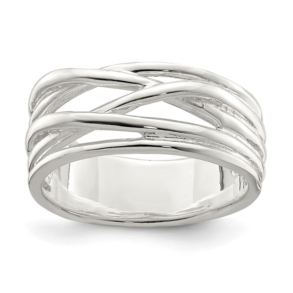 Sterling Silver Polished 5 Band Intersecting Ring