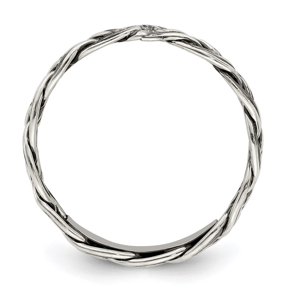Sterling Silver Antiqued Weave Women's Ring
