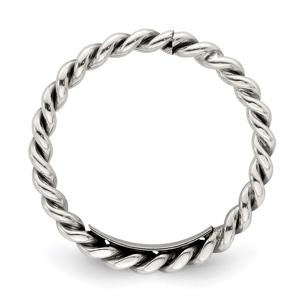 Sterling Silver Antiqued Twisted Women's Ring