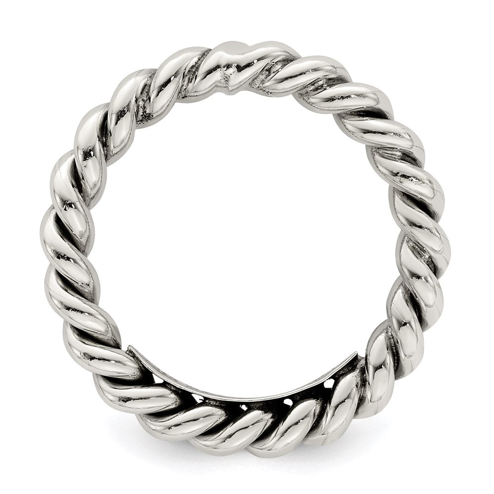 Sterling Silver Antiqued Twisted Women's Ring