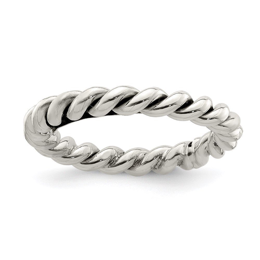 Sterling Silver Antiqued Twisted Women's Ring