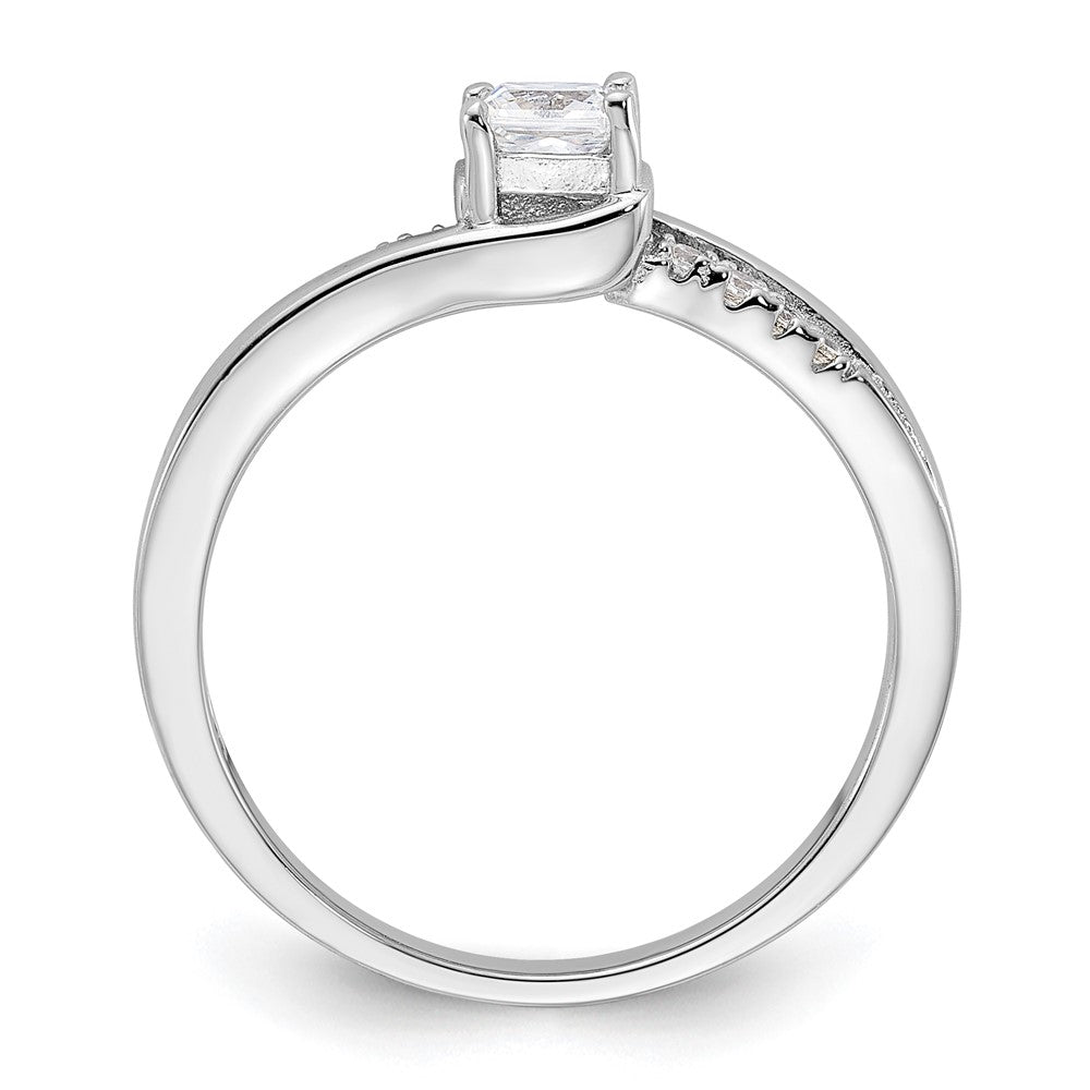 Pure Fire Sterling Silver Rhodium-plated Polished & CZ Ring
