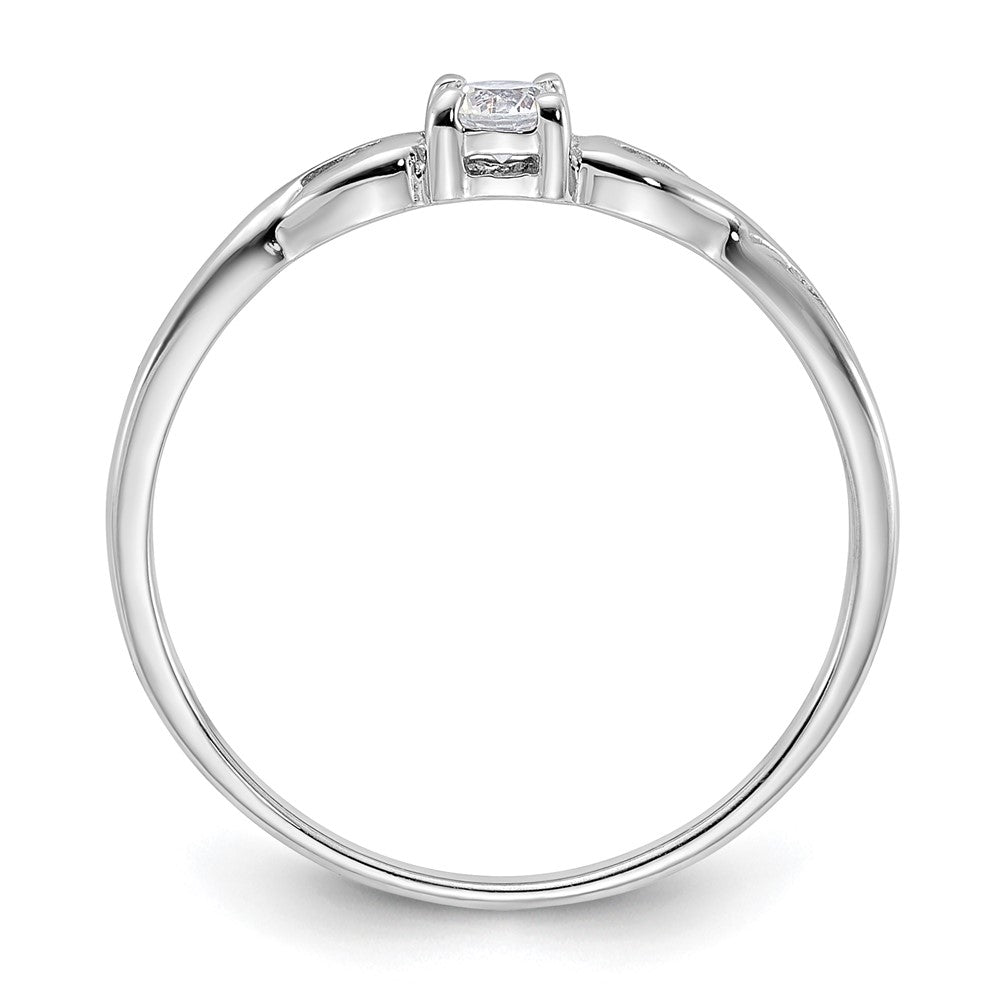 Sterling Silver Rhodium-plated and CZ Ring