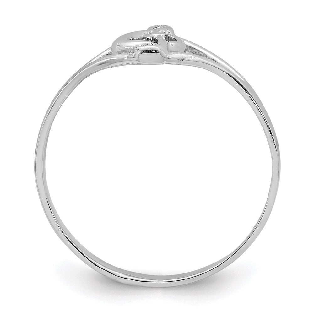 Sterling Silver Rhodium-plated Polished Music Note Ring