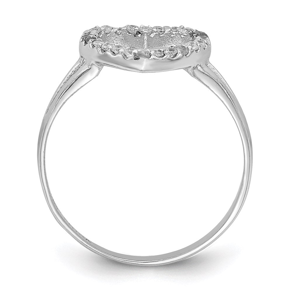 Sterling Silver Rhodium-plated Polished CZ Heart Ring