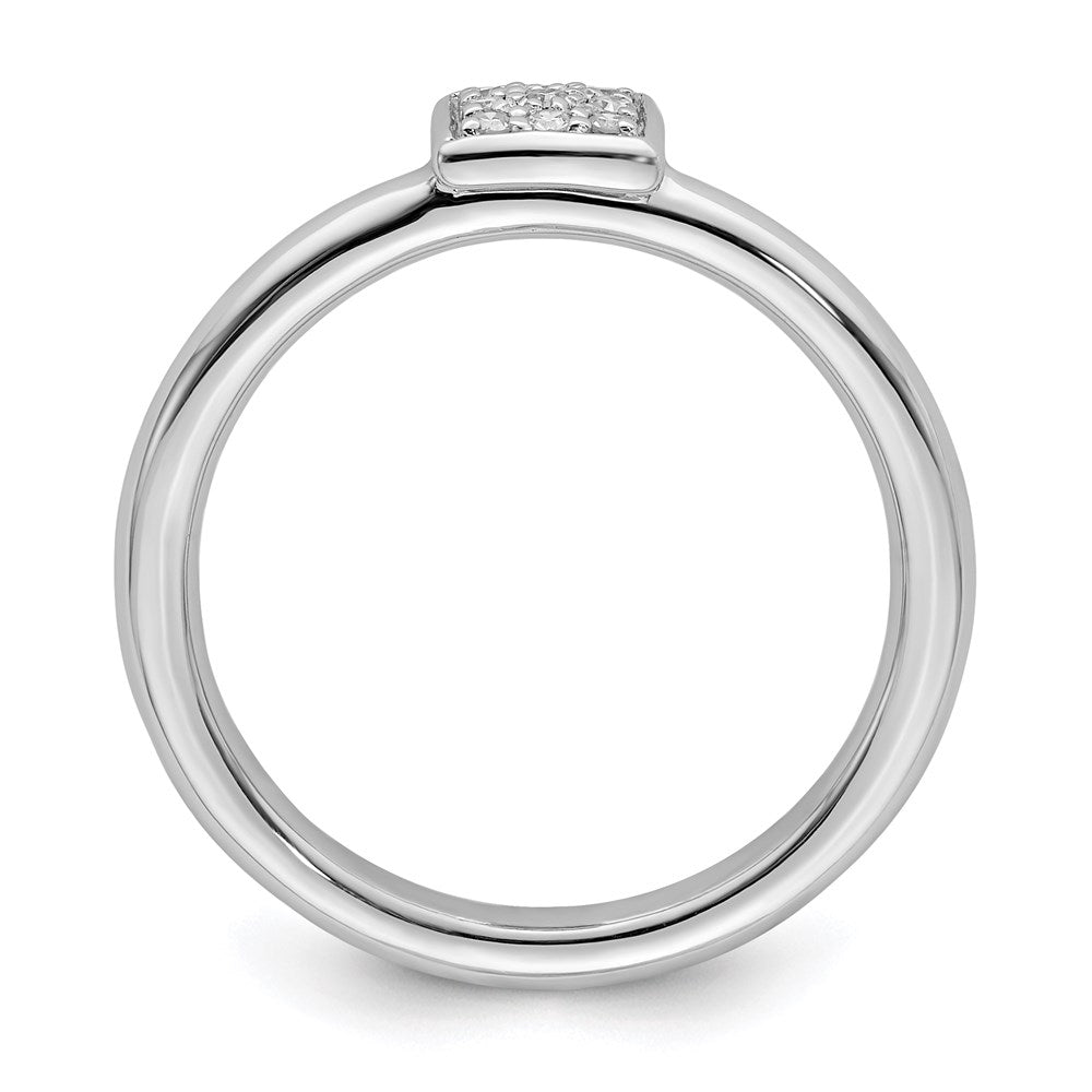 Sterling Silver Rhodium Plated Diamond Ring