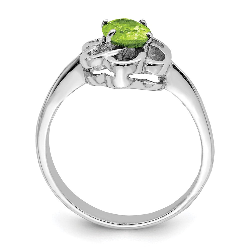 Sterling Silver Rhodium Peridot Ring