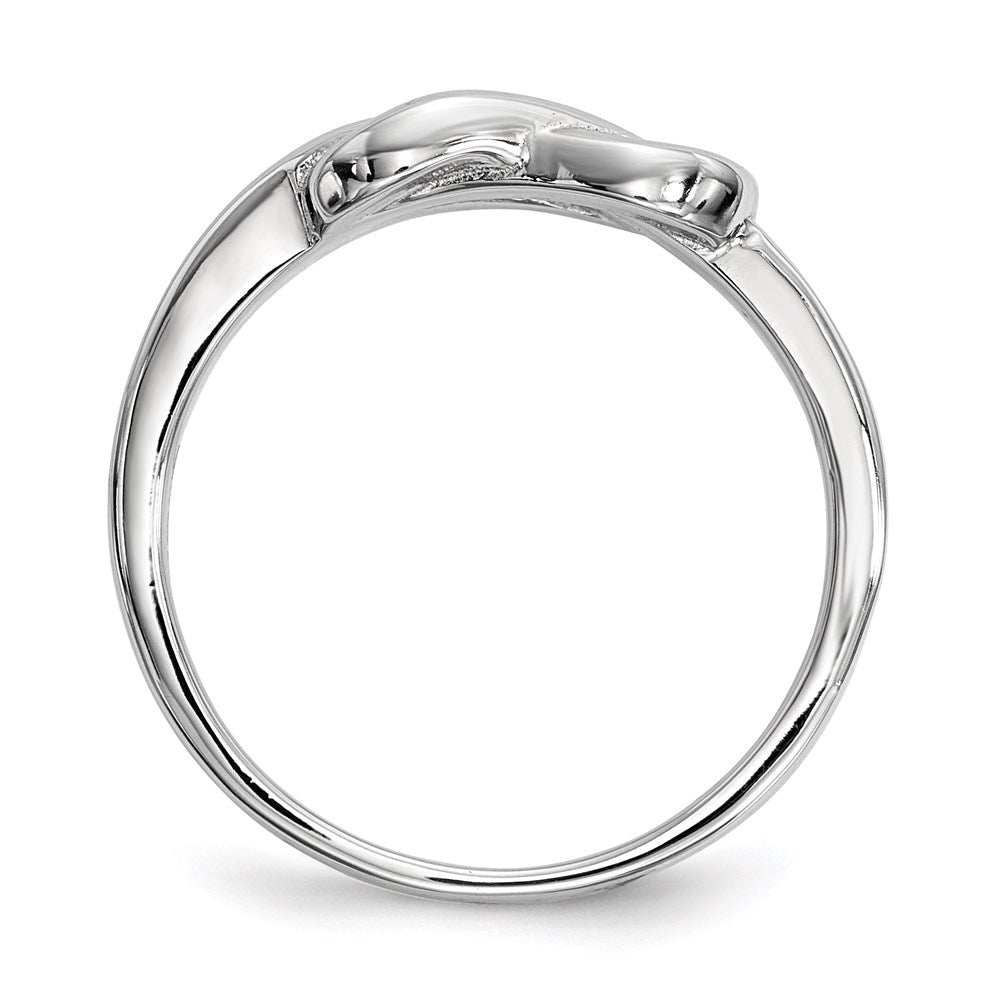 Sterling Silver Rhodium-plated Knot Ring