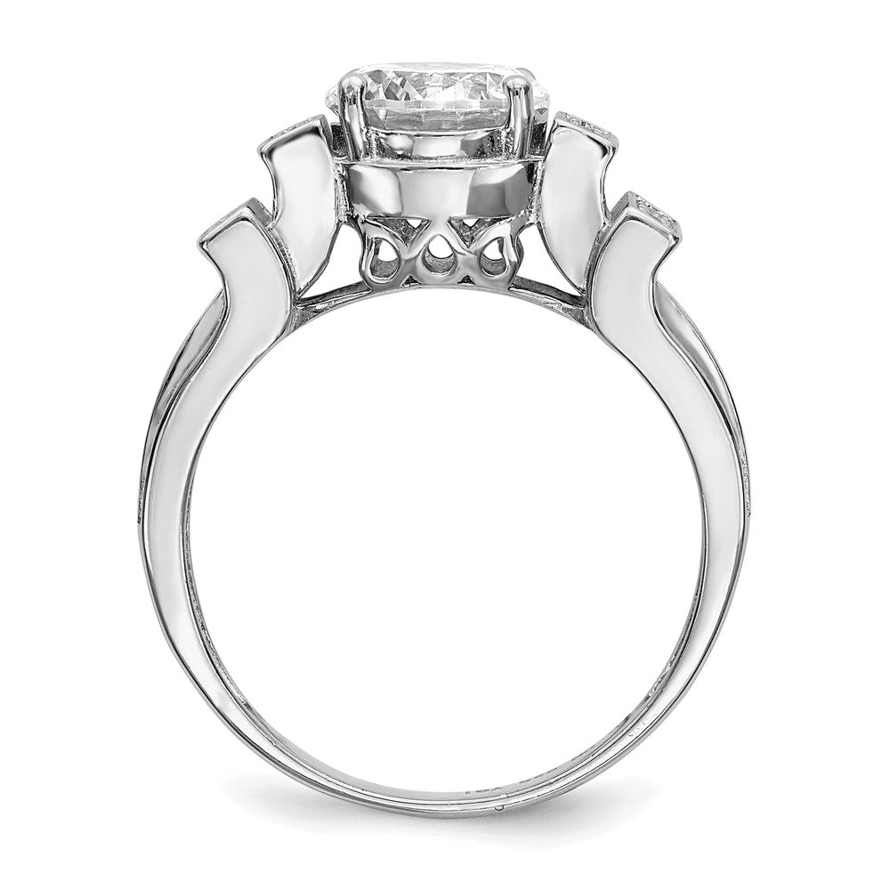 Sterling Silver Rhodium-plated CZ Tiered PavÂ Ring