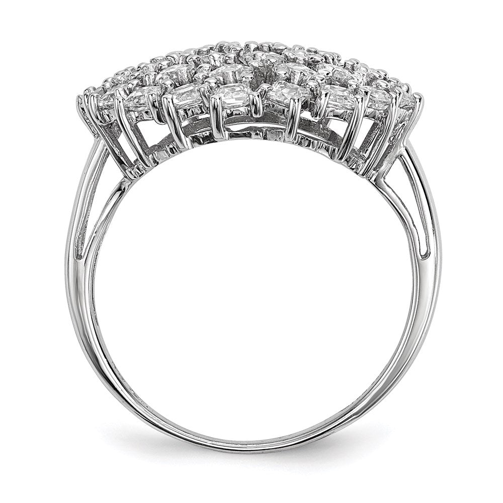 Sterling Silver Rhodium-plated CZ Ring