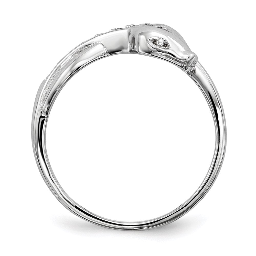 Sterling Silver Rhodium-plated CZ Snake Ring