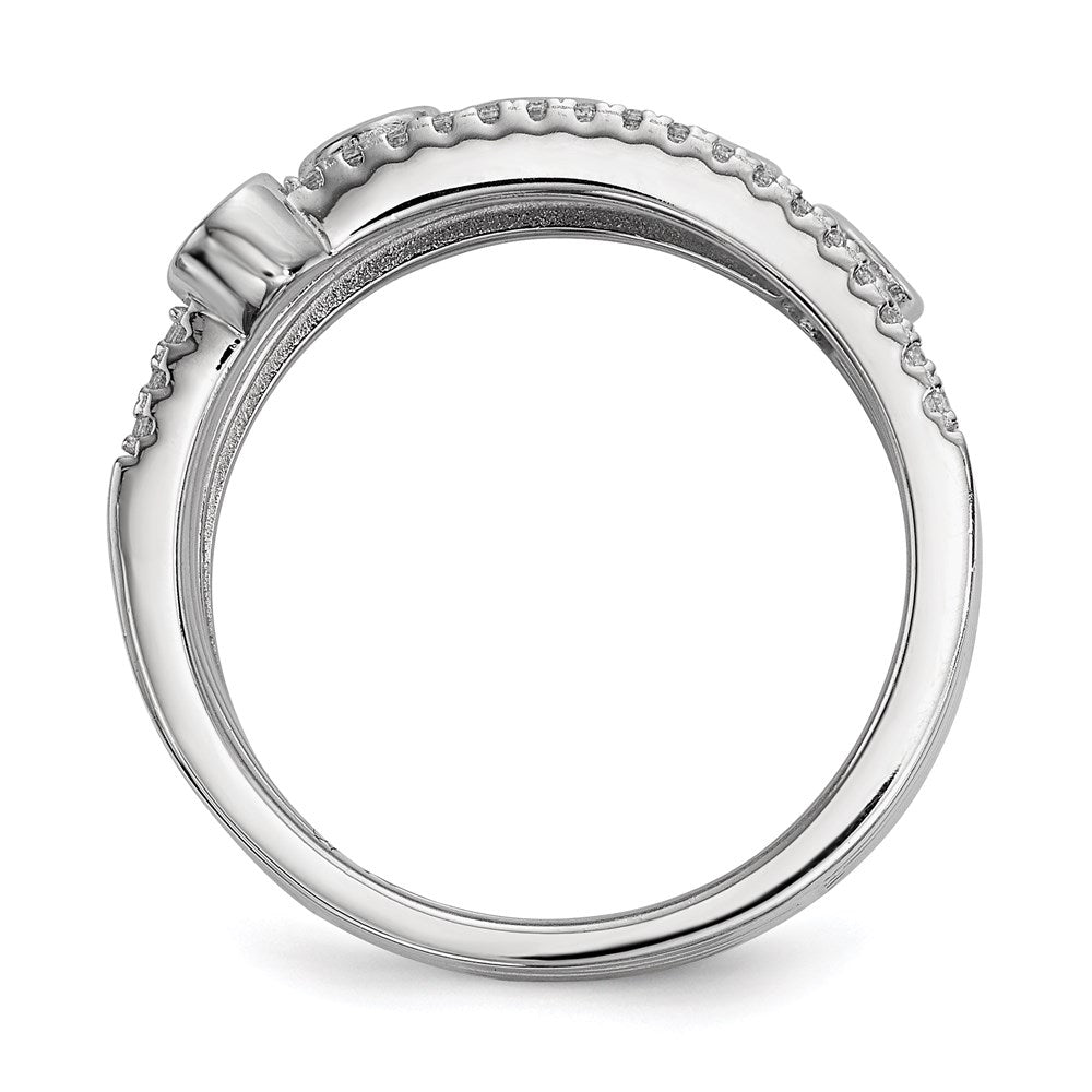 Sterling Silver Rhodium-plated CZ Ring