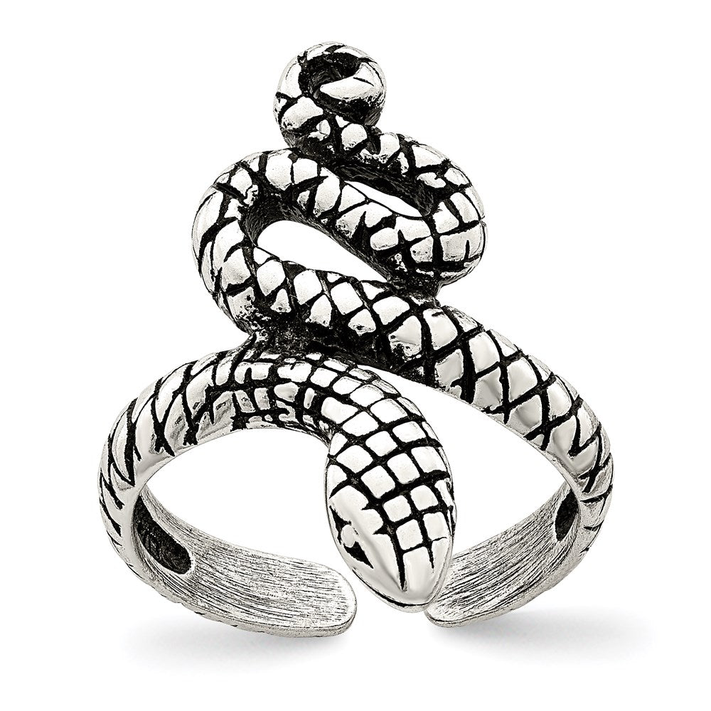 Sterling Silver Antiqued Snake Toe Ring