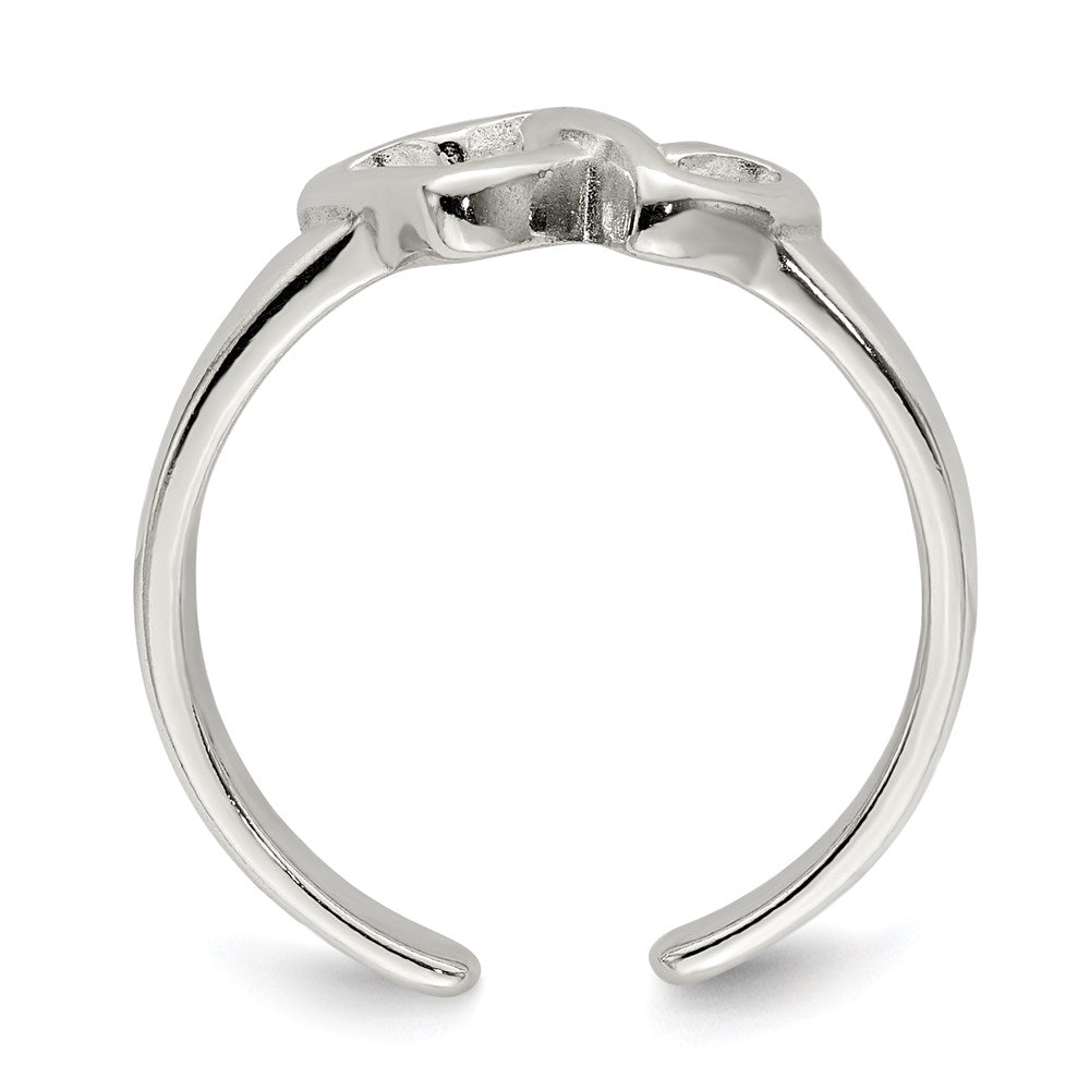 Sterling Silver Solid Heart Toe Ring