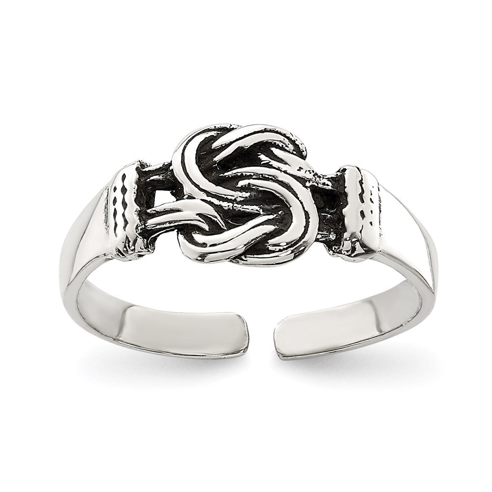 Sterling Silver Antiqued Love Knot Toe Ring