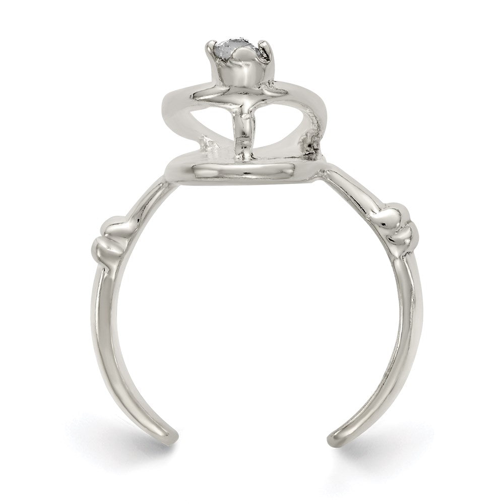 Sterling Silver Sandal CZ Toe Ring