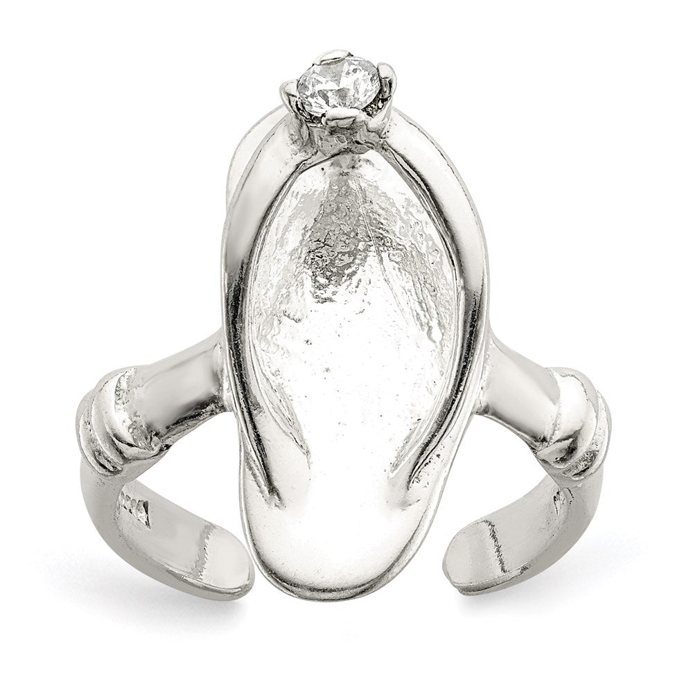Sterling Silver Sandal CZ Toe Ring