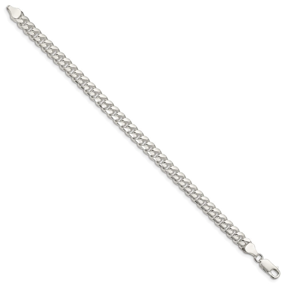 Sterling Silver Domed w/ Side D/C Curb Chain