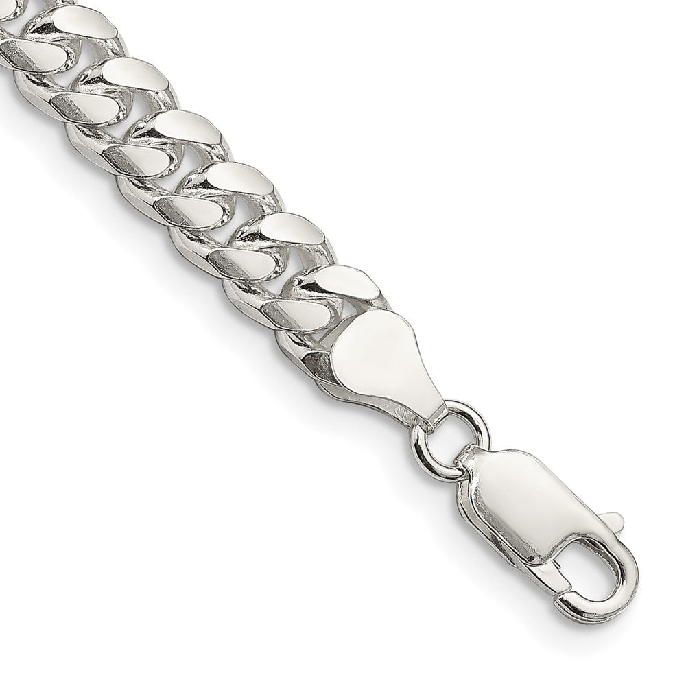 Sterling Silver Domed w/ Side D/C Curb Chain